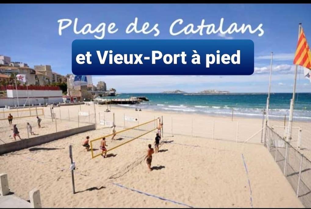 Studio Coin Nuit, Entre Plage Et Centre Marseille Bagian luar foto