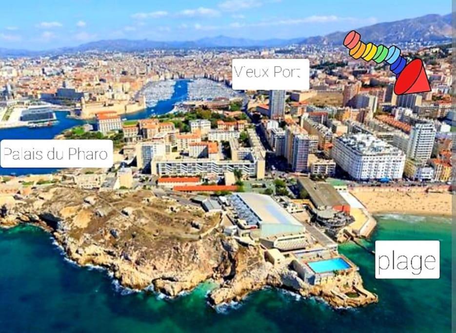 Studio Coin Nuit, Entre Plage Et Centre Marseille Bagian luar foto